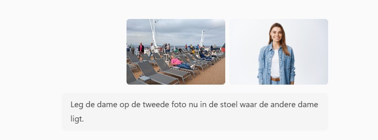 Twee foto's naar de AI foto bewerking gestuurd